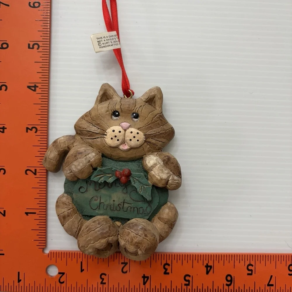 Vintage 1995 Kurt Adler Cat Christmas Tree Ornament Holiday Decoration Cat Lady